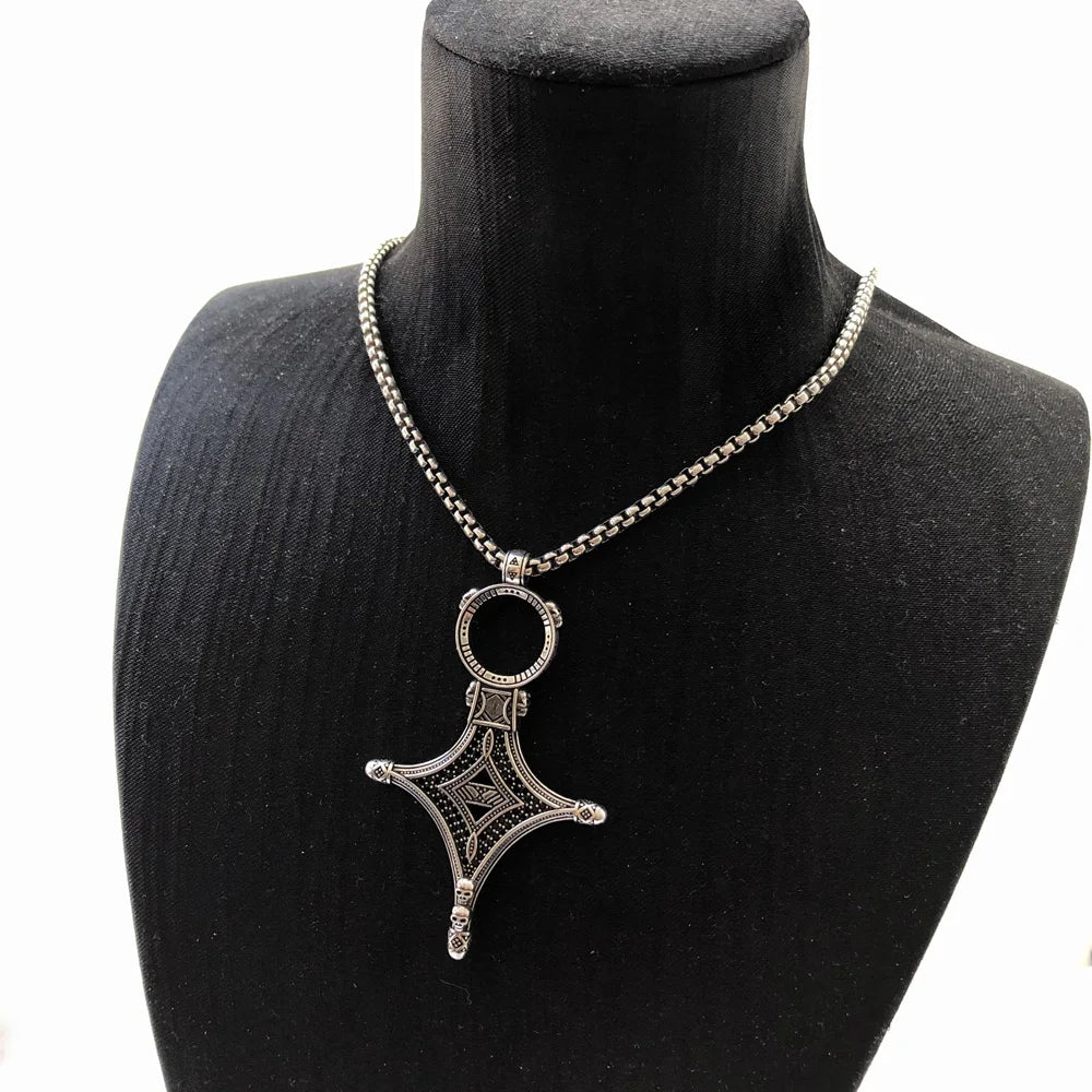 Ethno Cross Necklace Brand New Strand Fine Jewelry Europe Traditional Rebel 925 Sterling Silver Gift For Men Women