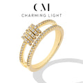 CHARMING Customize Full Moissanite Ring Brilliant Lab Diamond 925 Sterling Sliver Gold for Women Plated Wholesale Fine Jewelry
