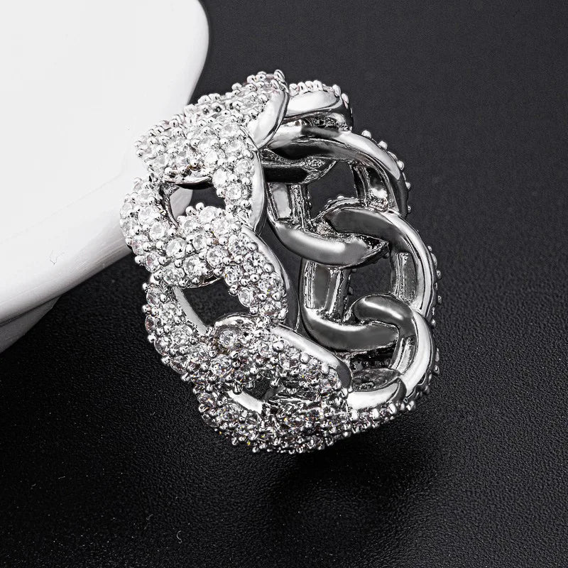 Moonso Trendy Silver Color Eternity Band Ring For Women Anniversary Gift Jewelry Bulk Sell R6369
