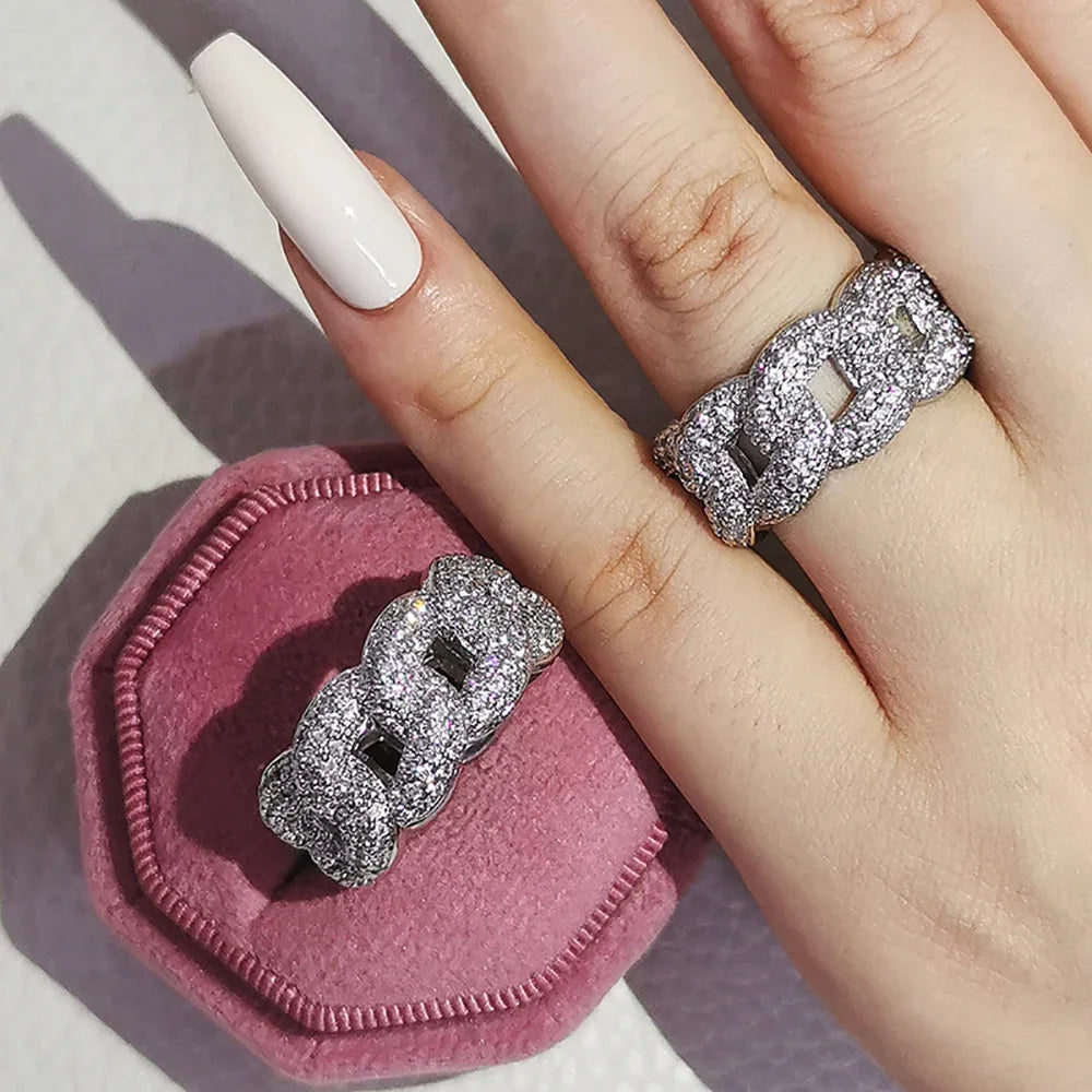 Moonso Trendy Silver Color Eternity Band Ring For Women Anniversary Gift Jewelry Bulk Sell R6369