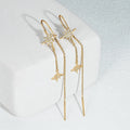 1.3mm&1.1mm&1mm&0.9mm Moissanite Diamond Star Ear Line Earrings for Women Silver 925 Real Jewelry Unique Birthday Party Gift