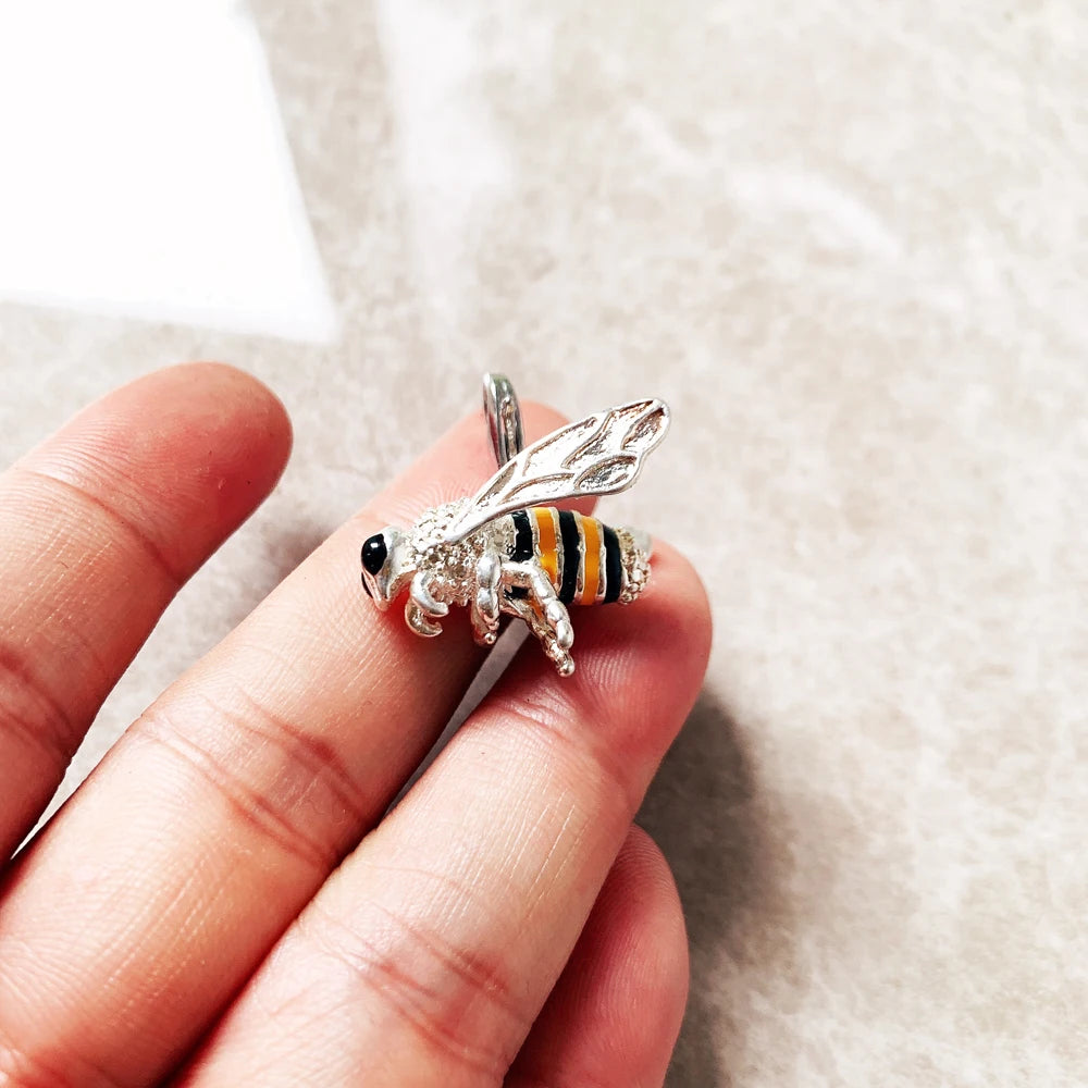 Real 925 Sterling Silver Fashion Jewelry Lovely Honey Bee Pendant Charm For Women Drop Shipping Wholesale